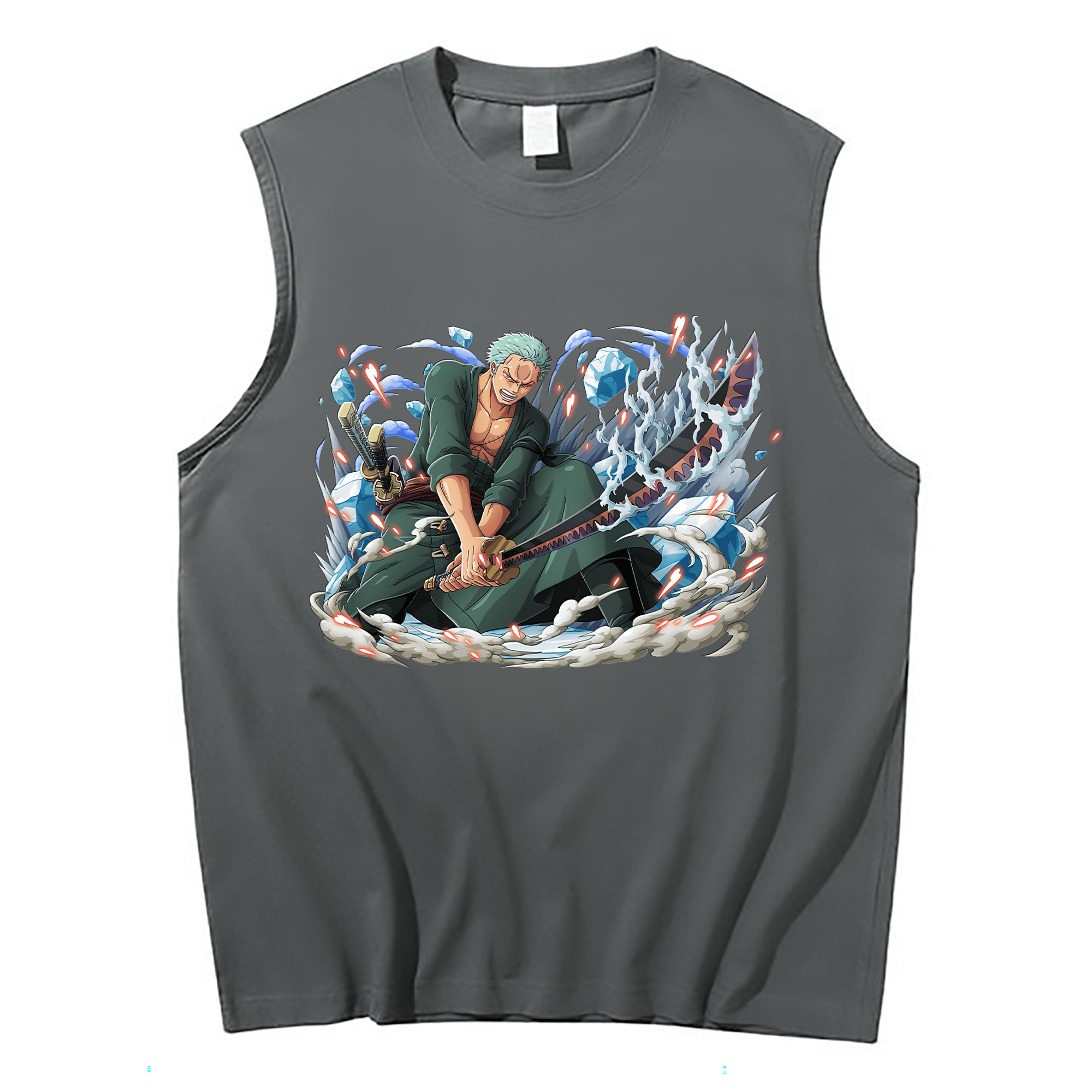 ワンピース ロロノア・ゾロ ONE PIECE Roronoa Zoro コットン100％タンクトップ（フロントプリント）